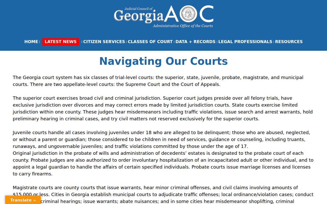 Ware County court docket Georgia court navigation resource